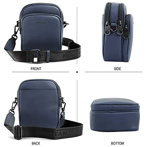 MWL-008 Montana West Genuine Leather Shoulder/Crossbody Bag-Navy