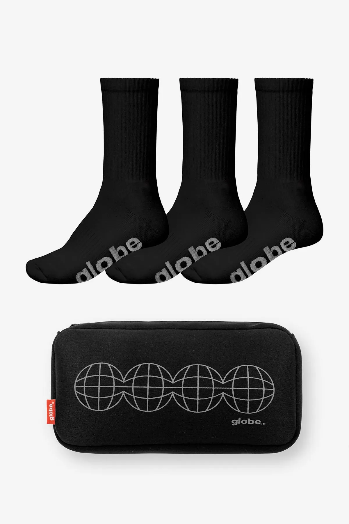 OG Stealth Crew Sock 3 Pack with Case - Black