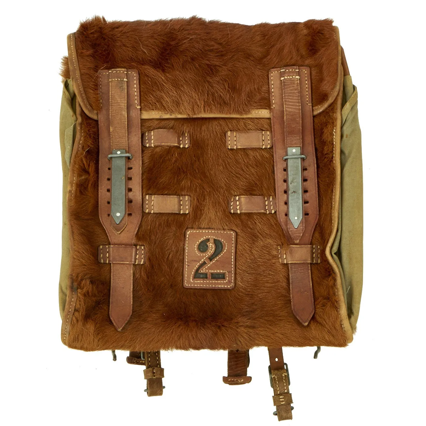 Original German WWII Radio Signalman #2 Fernsprechtornister Cowhide Backpack - Dated 1940