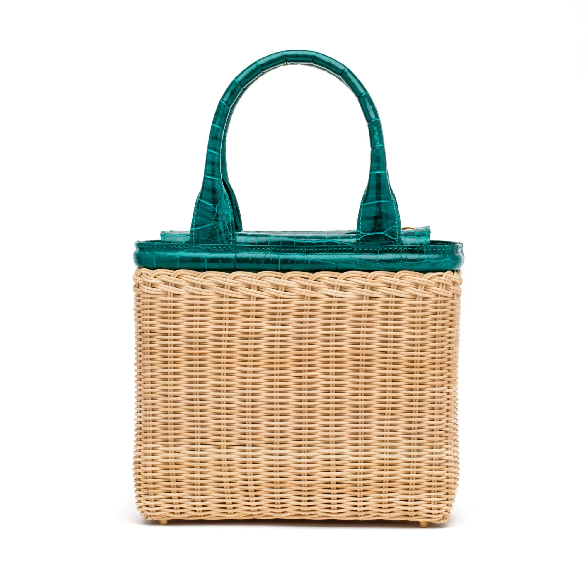 Palm Beach Tote in Emerald Alligator