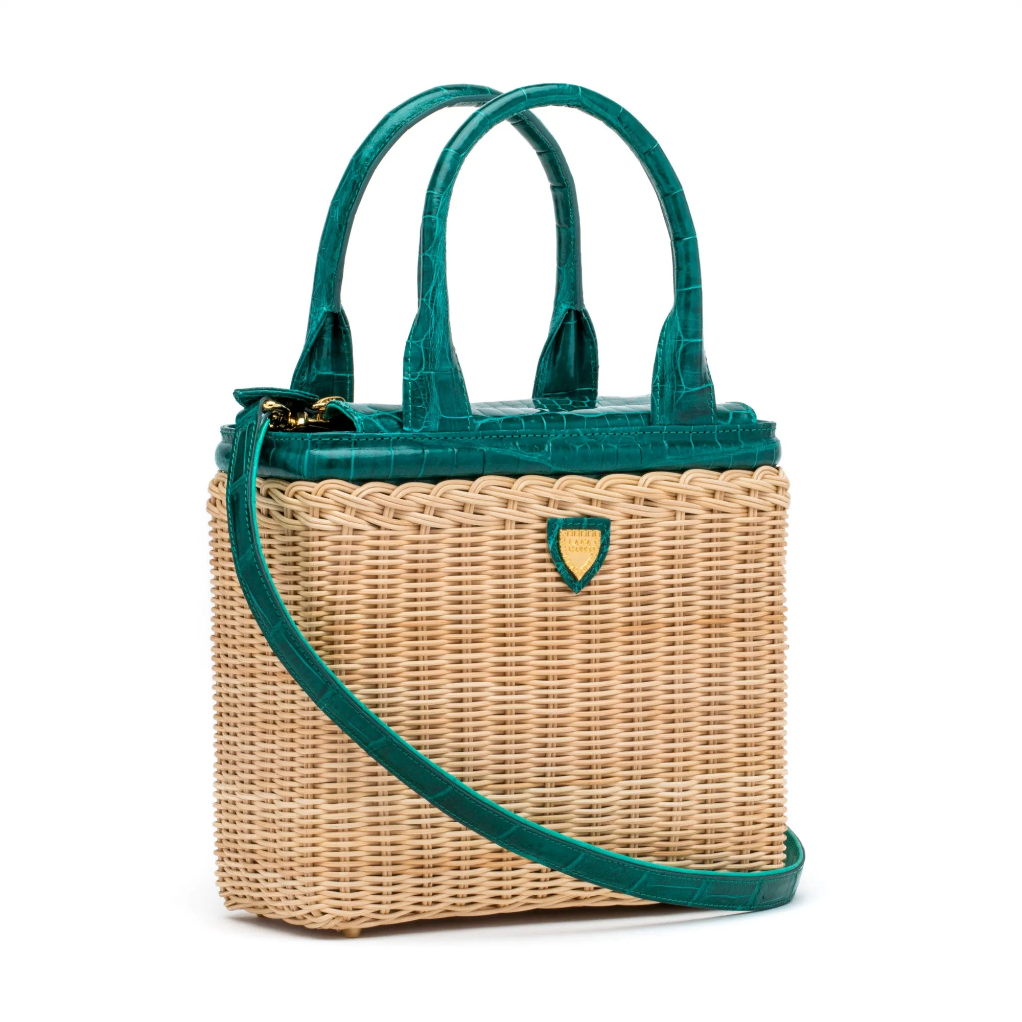 Palm Beach Tote in Emerald Alligator