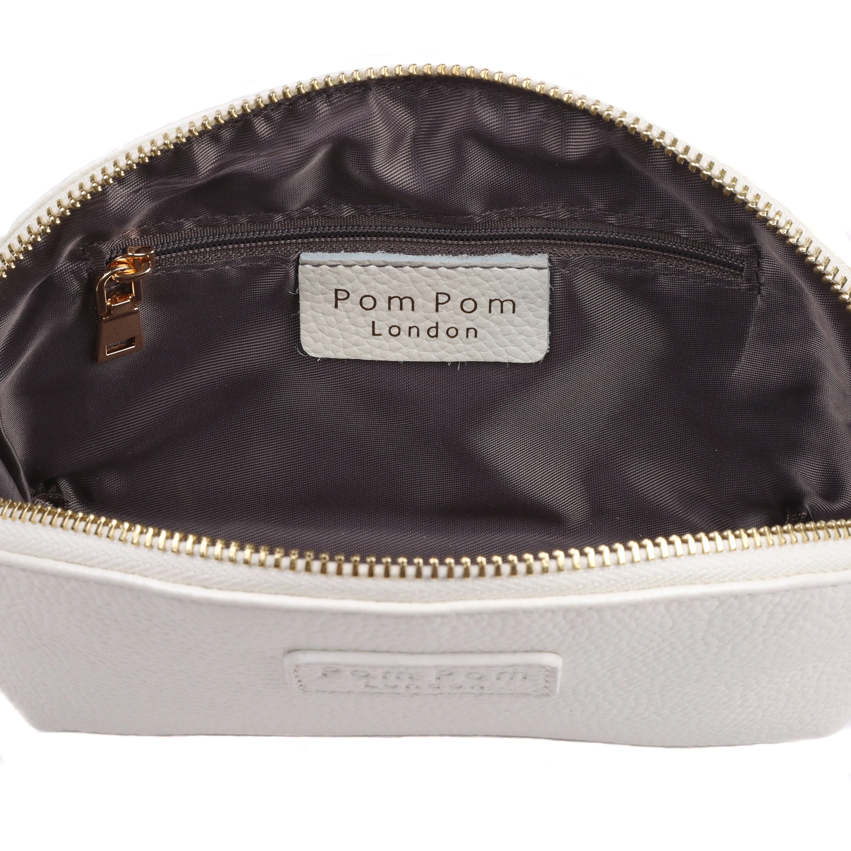 Pom Pom London Make Up Bag Metallic Pearl