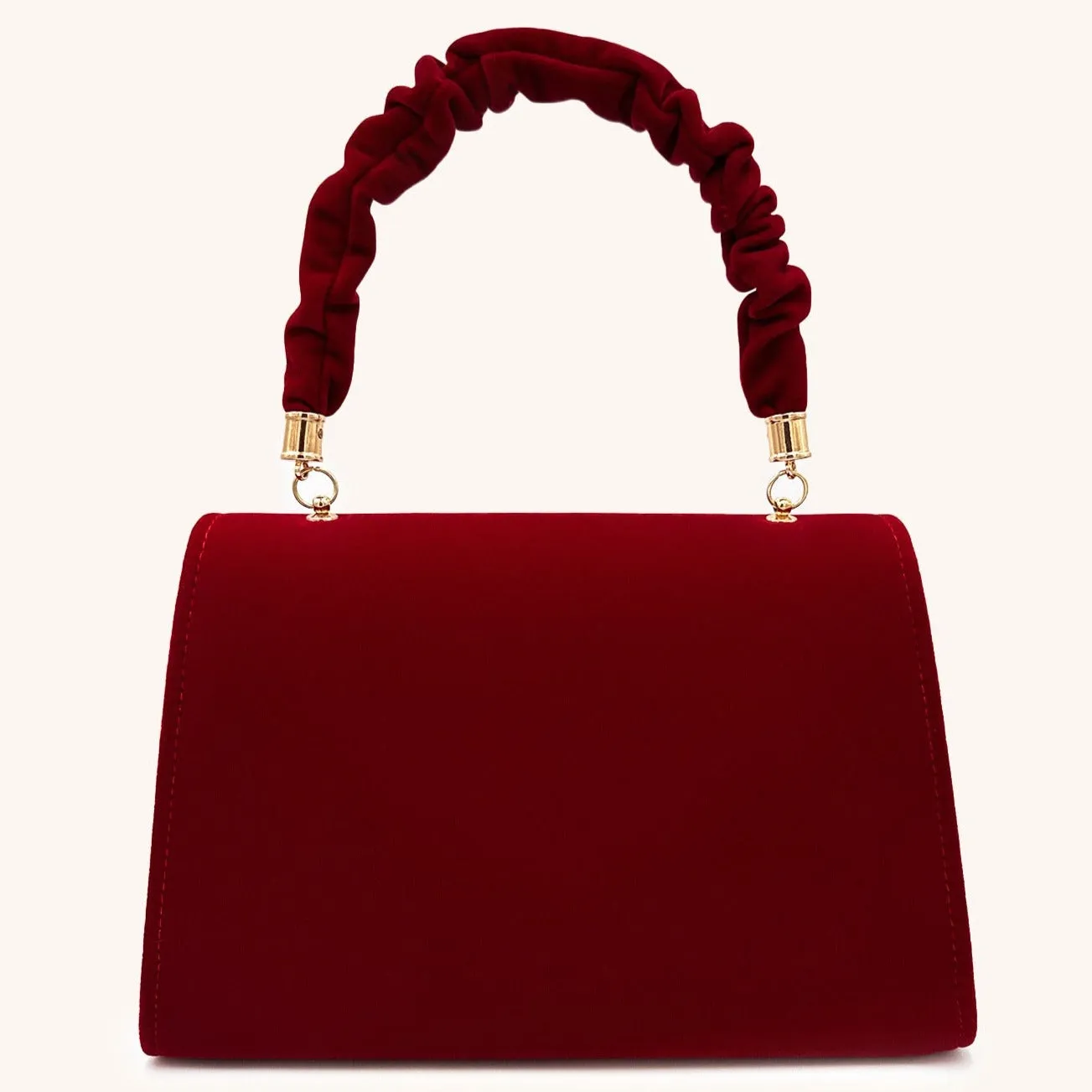 Priscilla Red Velvet Handbag