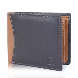 Stylish Multicolor Genuine Leather Slim Men's Wallet With Coin Pocket