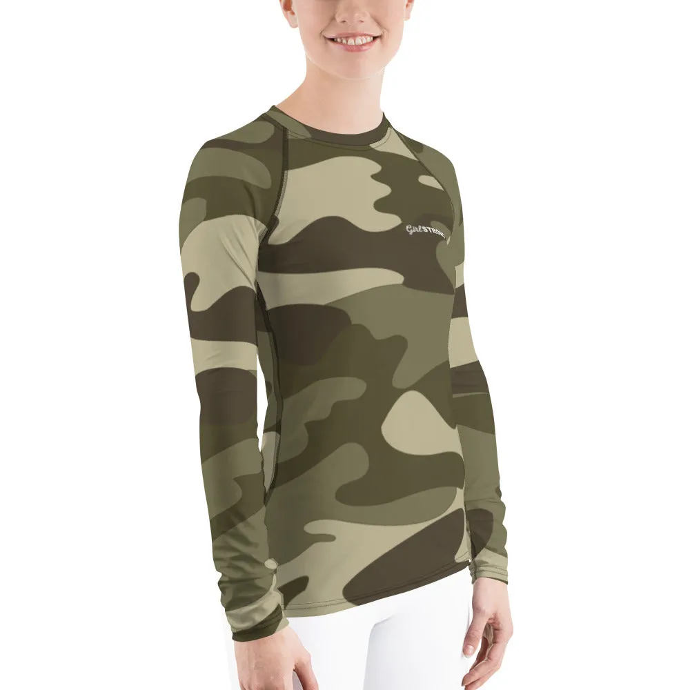 UPF 50 LONG SLEEVES RASH GUARD GREEN CAMO