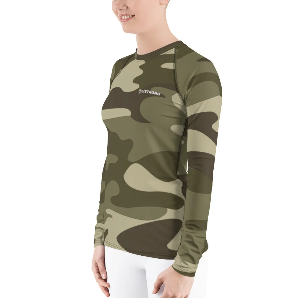 UPF 50 LONG SLEEVES RASH GUARD GREEN CAMO