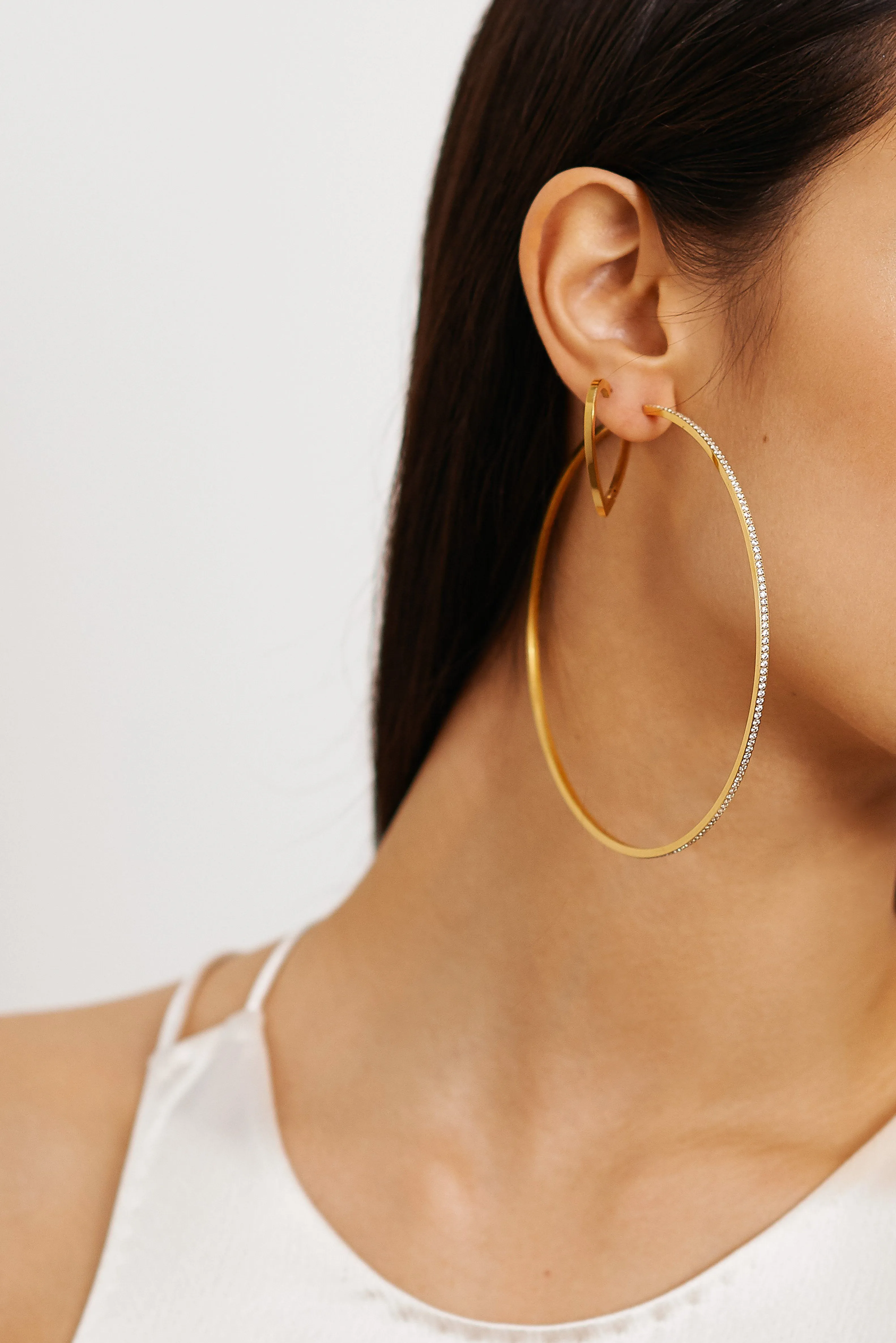 XL Oversized Diamond Hoops